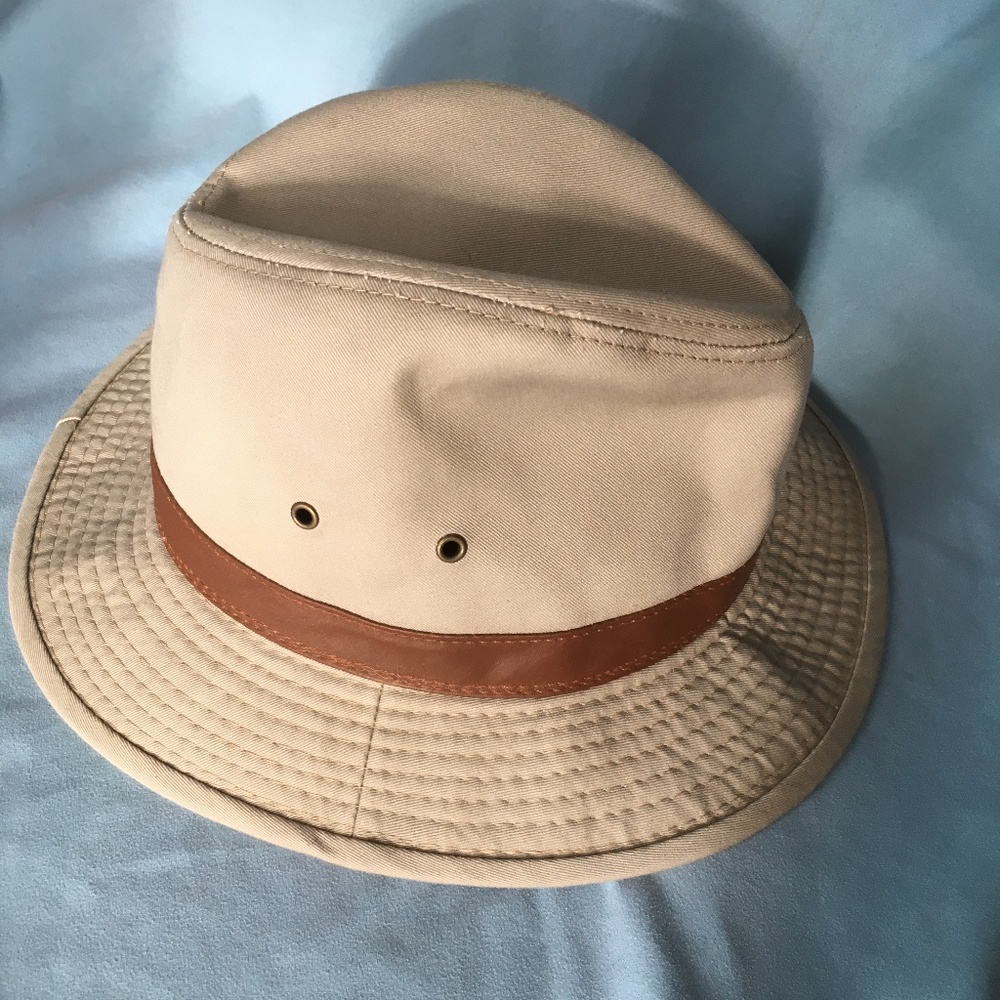 DORFMAN PACIFIC COMPANY Packable Cotton Twill Safari Fedora Hat. Size XL.